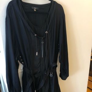 Diesel Sporty Black Dress w/ Frayed Hem